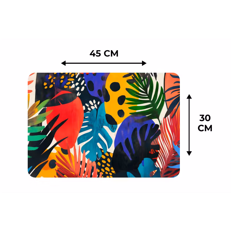Placemat - 6 stuks - Bladeren - Vormen - Abstract - Kleurrijk — 3