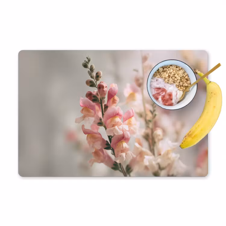 Placemat - 6 stuks - Bloem - Leeuwenbek - Roze - Stengel — 1