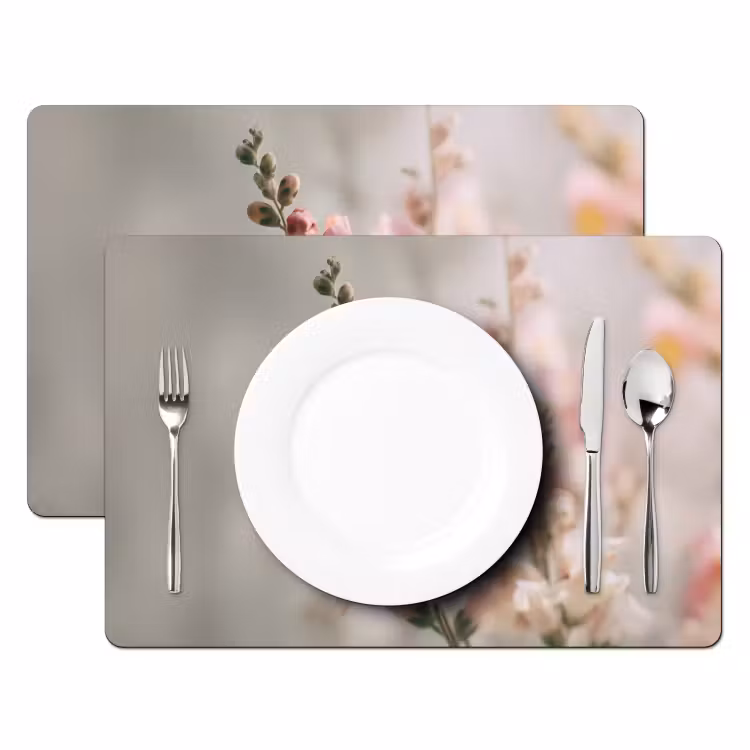 Placemat - 6 stuks - Bloem - Leeuwenbek - Roze - Stengel — 2