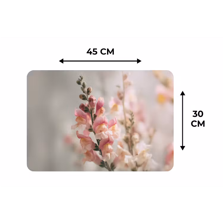 Placemat - 6 stuks - Bloem - Leeuwenbek - Roze - Stengel — 3