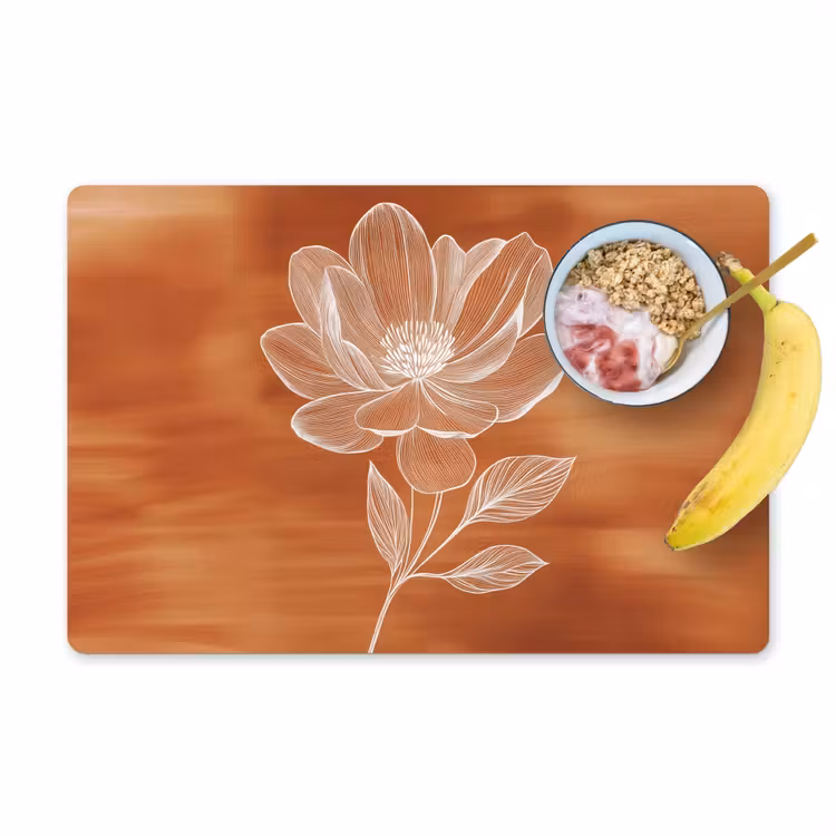 Placemat - 6 stuks - Bloem - Minimalistisch - Wit — 1