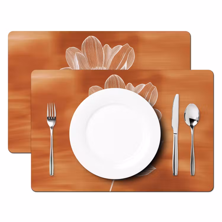 Placemat - 6 stuks - Bloem - Minimalistisch - Wit — 2