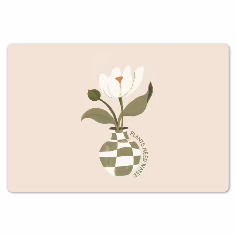 Placemat - 6 stuks - Bloem - Wit - Vaas - Quote — 7