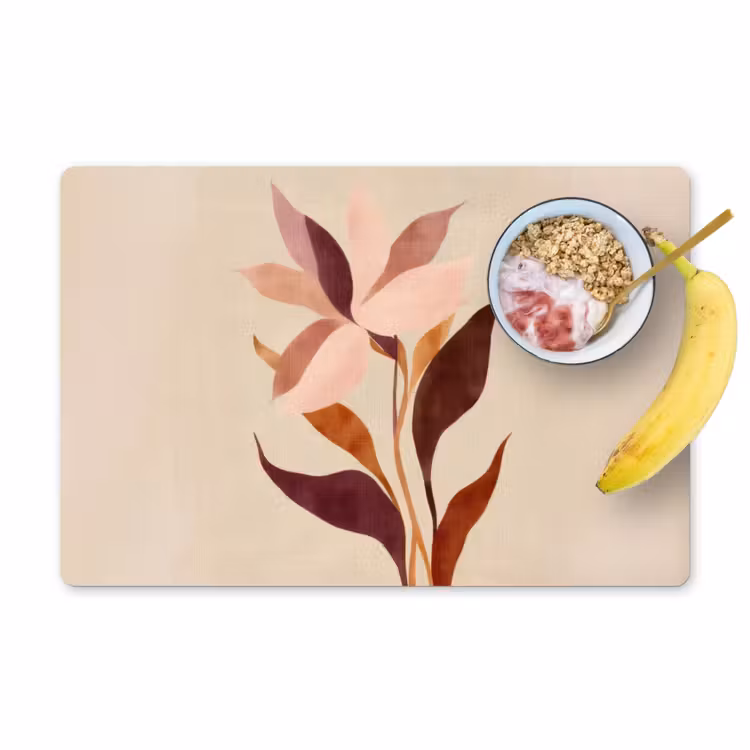 Placemat - 6 stuks - Bloemen - Blaadjes - Minimalistisch - Roze — 1