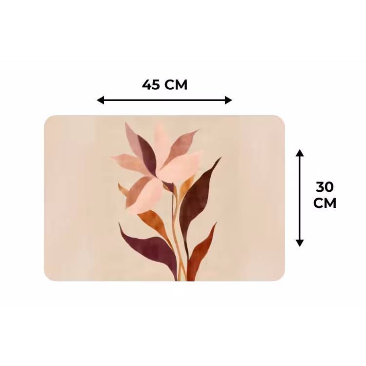 Placemat - 6 stuks - Bloemen - Blaadjes - Minimalistisch - Roze — 3