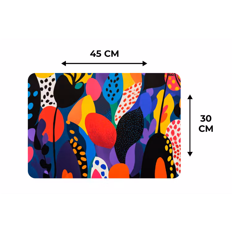 Placemat - 6 stuks - Bloemen - Bladeren - Abstract - Rood — 3