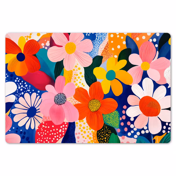 Placemat - 6 stuks - Bloemen - Kleurrijk - Stippen — 7
