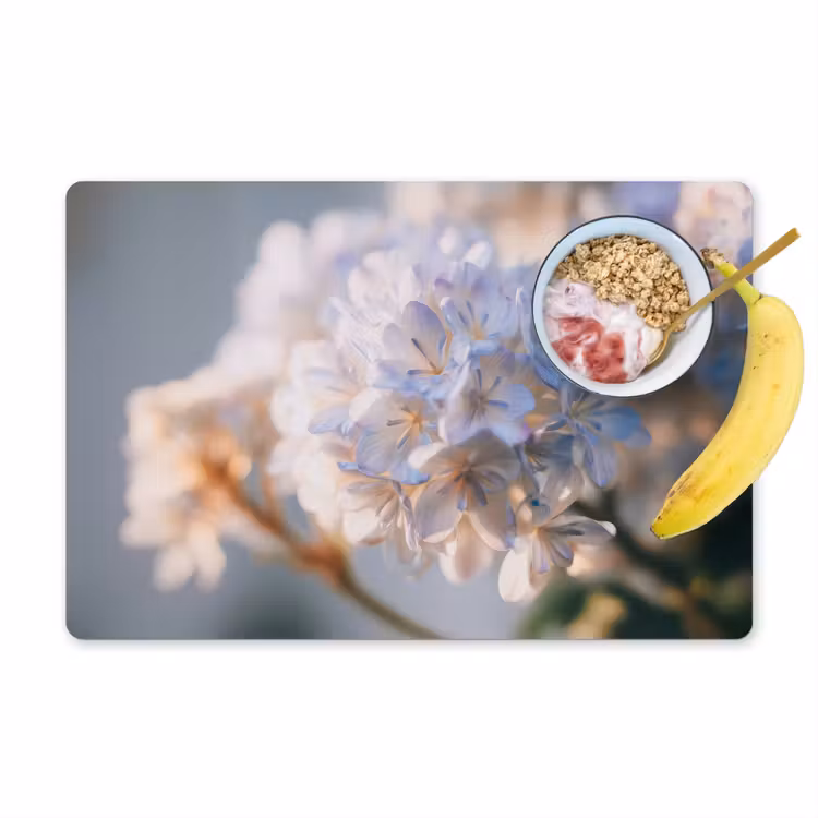 Placemat - 6 stuks - Bloemen - Lichtblauw - Wazig - Trosje — 1