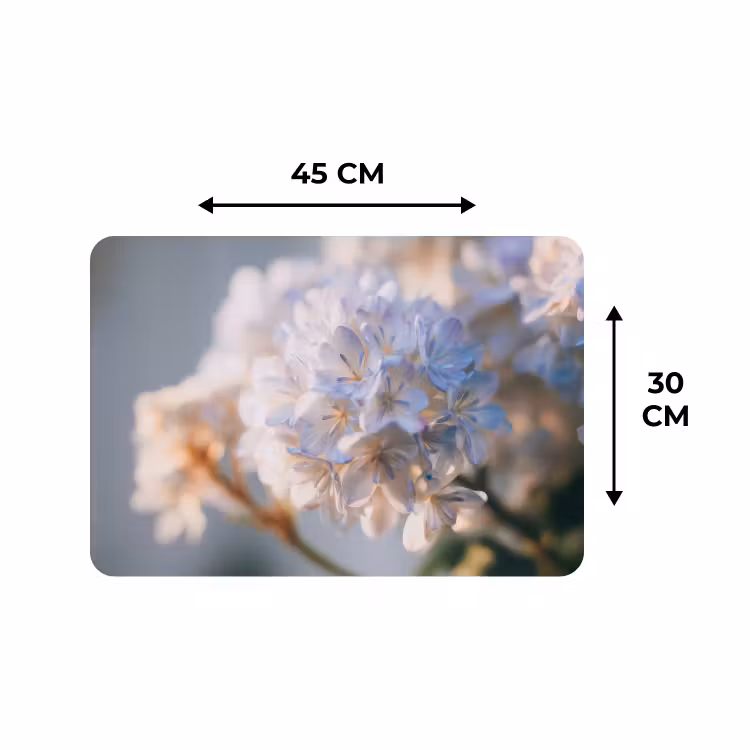 Placemat - 6 stuks - Bloemen - Lichtblauw - Wazig - Trosje — 3