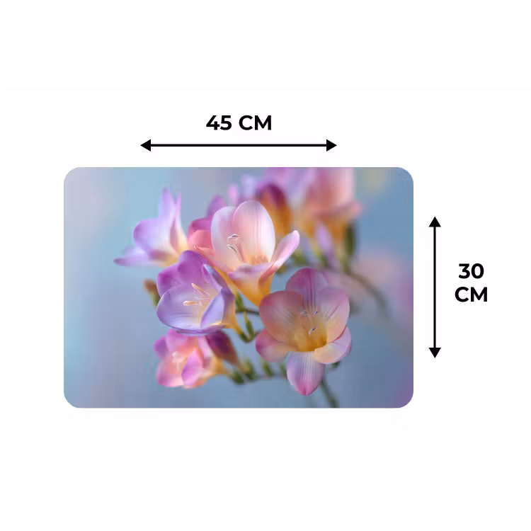 Placemat - 6 stuks - Bloemen - Paars - Overloop - Meeldraden — 3