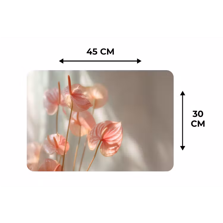 Placemat - 6 stuks - Bloemen - Stelen - Roze - Schaduw — 3