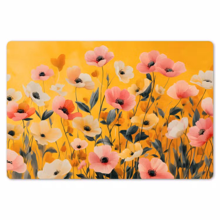 Placemat - 6 stuks - Bloemen - Veld - Geel — 7