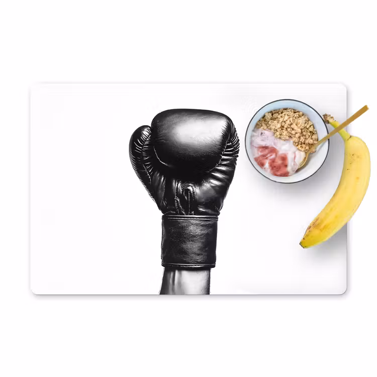 Placemat - 6 stuks - Bokshandschoen - Zwart - Hand — 1