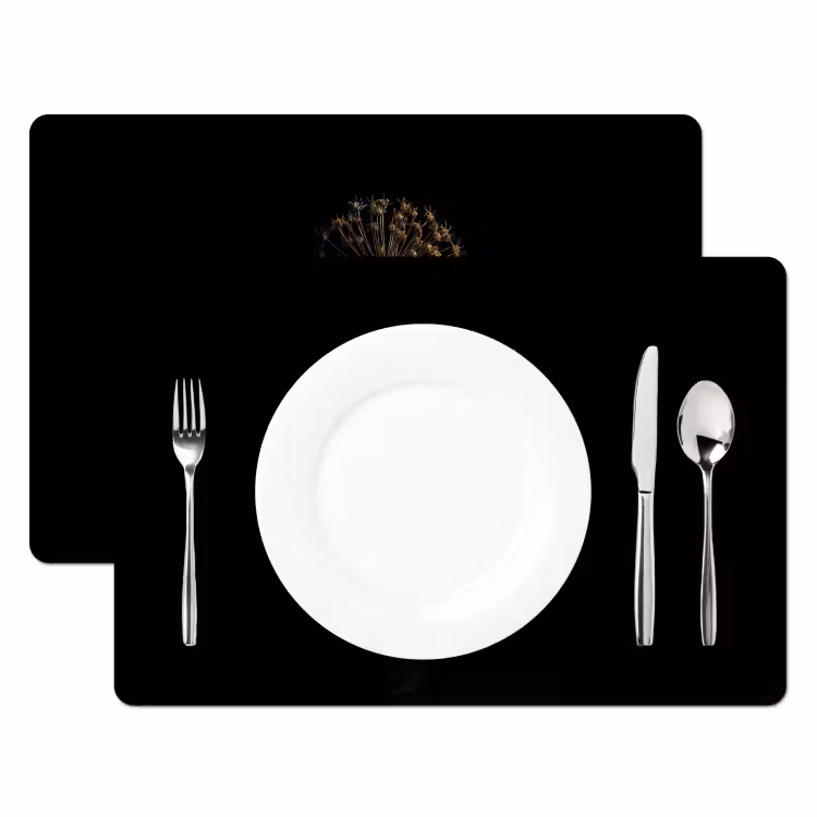 Placemat - 6 stuks - Bol - Gedroogd - Vaas - Zwart — 2