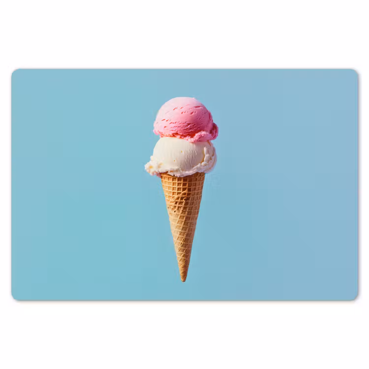Placemat - 6 stuks - Bolletjes - Schepijs - Hoorntje - Blauw — 7