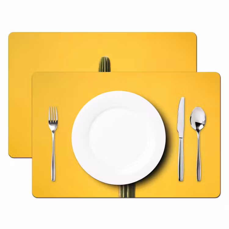 Placemat - 6 stuks - Cactus - Groen - Minimalistisch — 2