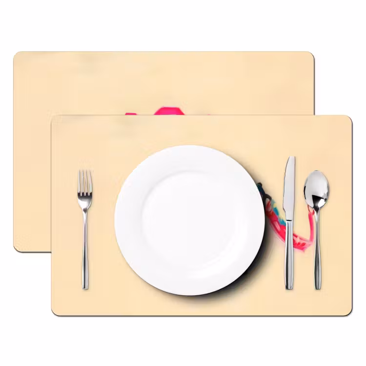 Placemat - 6 stuks - Camera - Memories - Roze - Geschilderd — 2