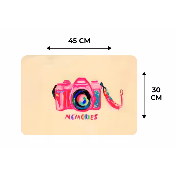 Placemat - 6 stuks - Camera - Memories - Roze - Geschilderd — 3