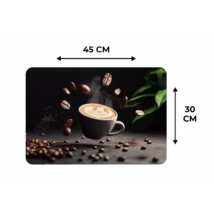 Placemat - 6 stuks - Cappuccino - Kop - Bonen - Bruin — 3