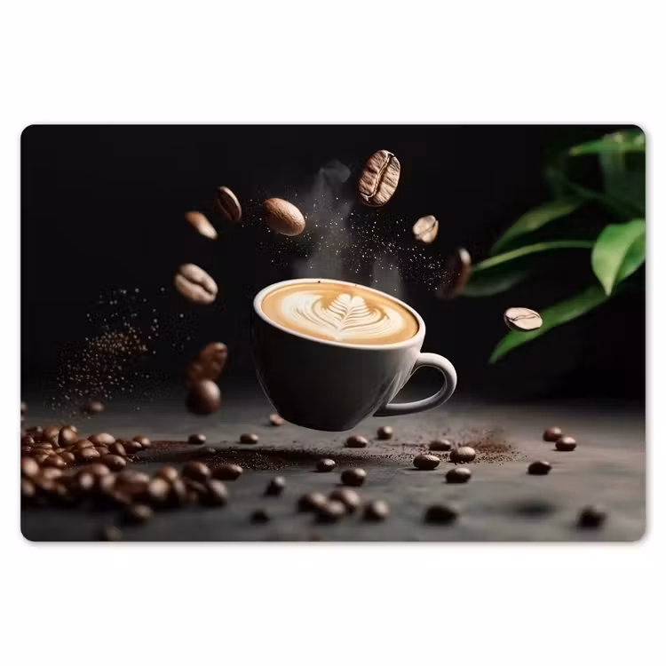 Placemat - 6 stuks - Cappuccino - Kop - Bonen - Bruin — 7