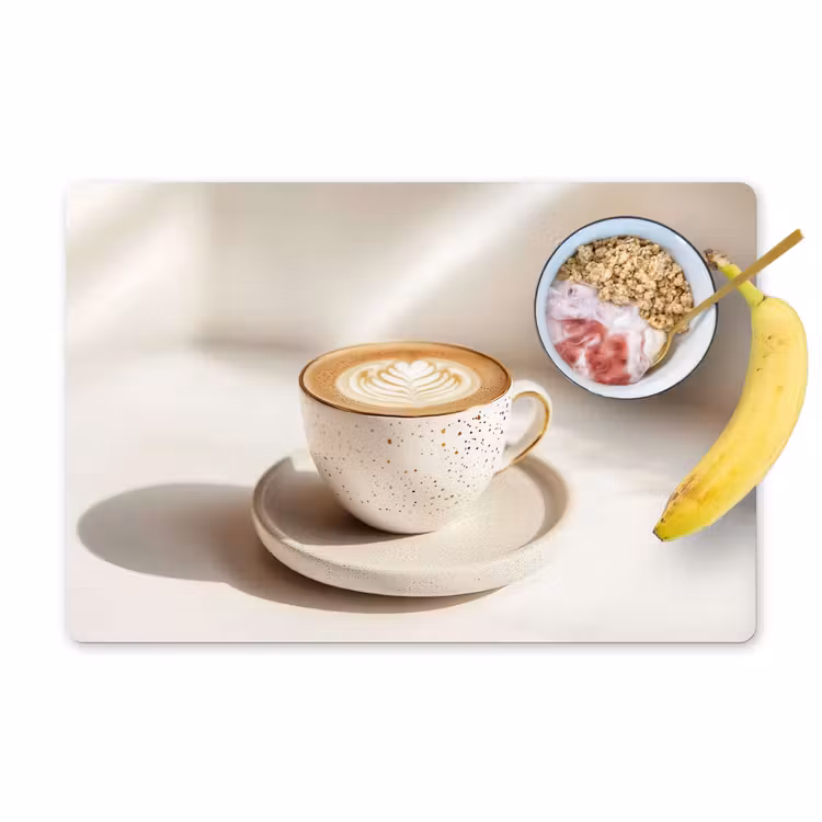 Placemat - 6 stuks - Cappuccino - Schuim - Schotel - Beige — 1