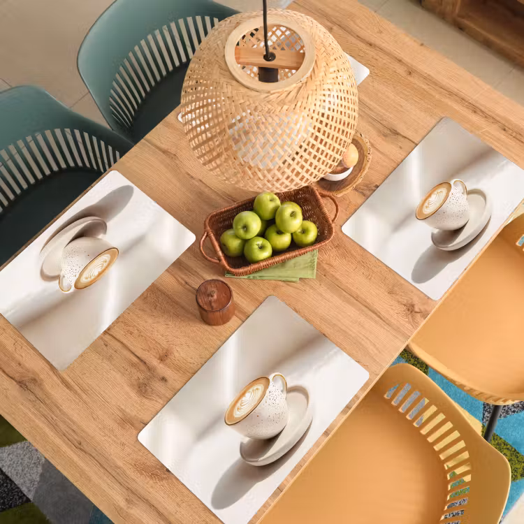 Placemat - 6 stuks - Cappuccino - Schuim - Schotel - Beige — 6