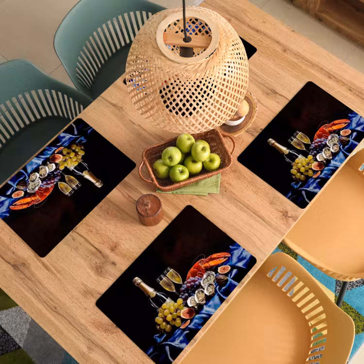 Placemat - 6 stuks - Champagne - Luxe - Oesters — 6