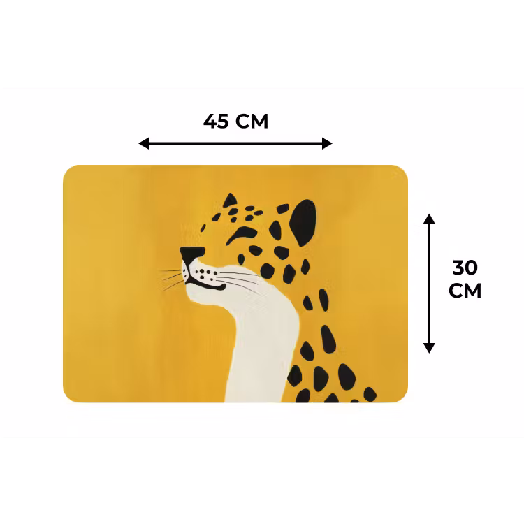 Placemat - 6 stuks - Cheetah - Illustratie - Geel — 3