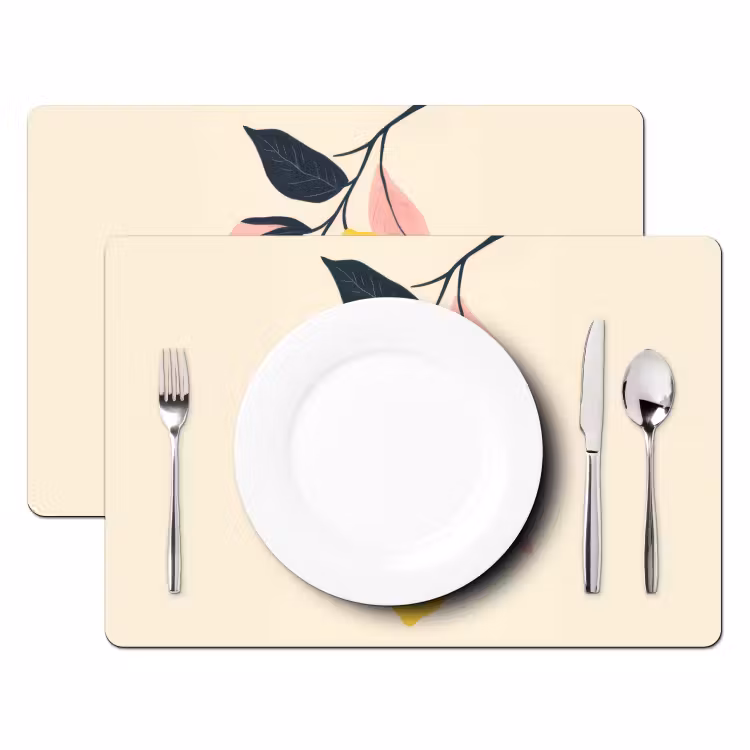 Placemat - 6 stuks - Citroenen - Felgeel - Tak - Bladeren — 2