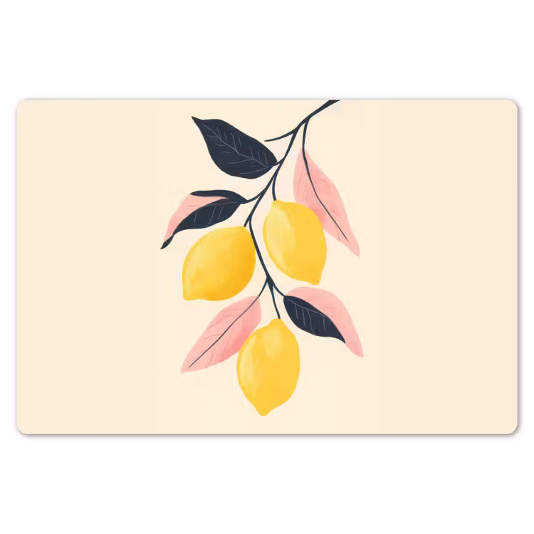 Placemat - 6 stuks - Citroenen - Felgeel - Tak - Bladeren — 7