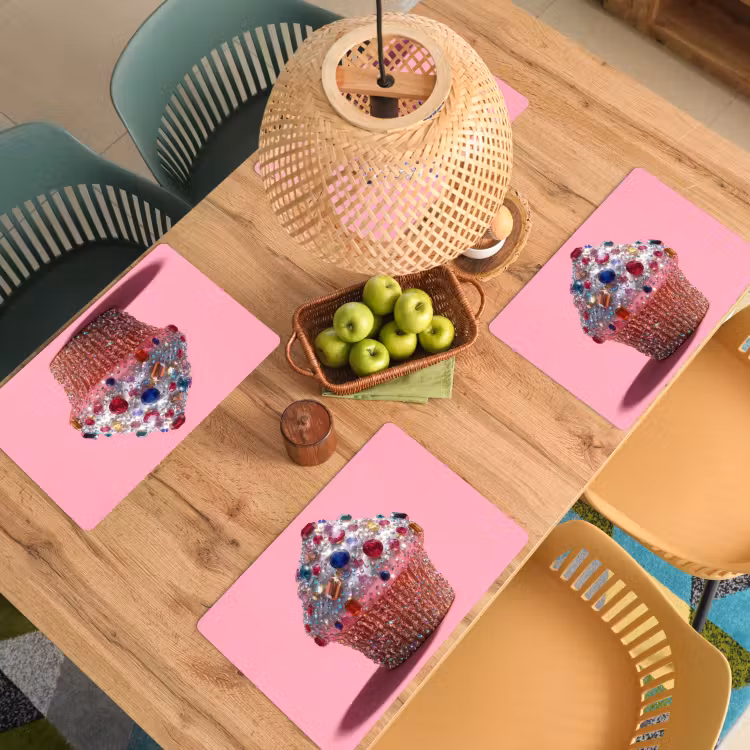 Placemat - 6 stuks - Cupcake - Kleurrijk - Edelstenen — 6