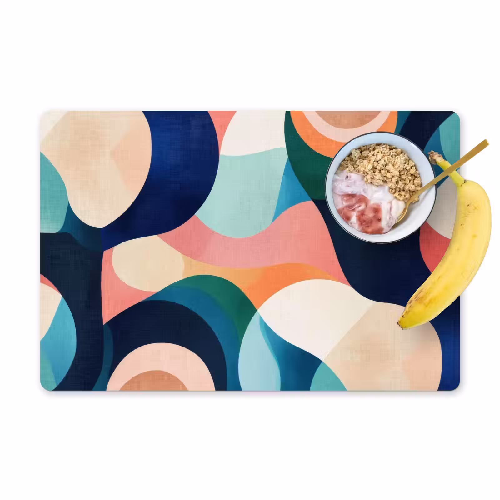 Placemat - 6 stuks - Abstract - Blauw - Roze — 1
