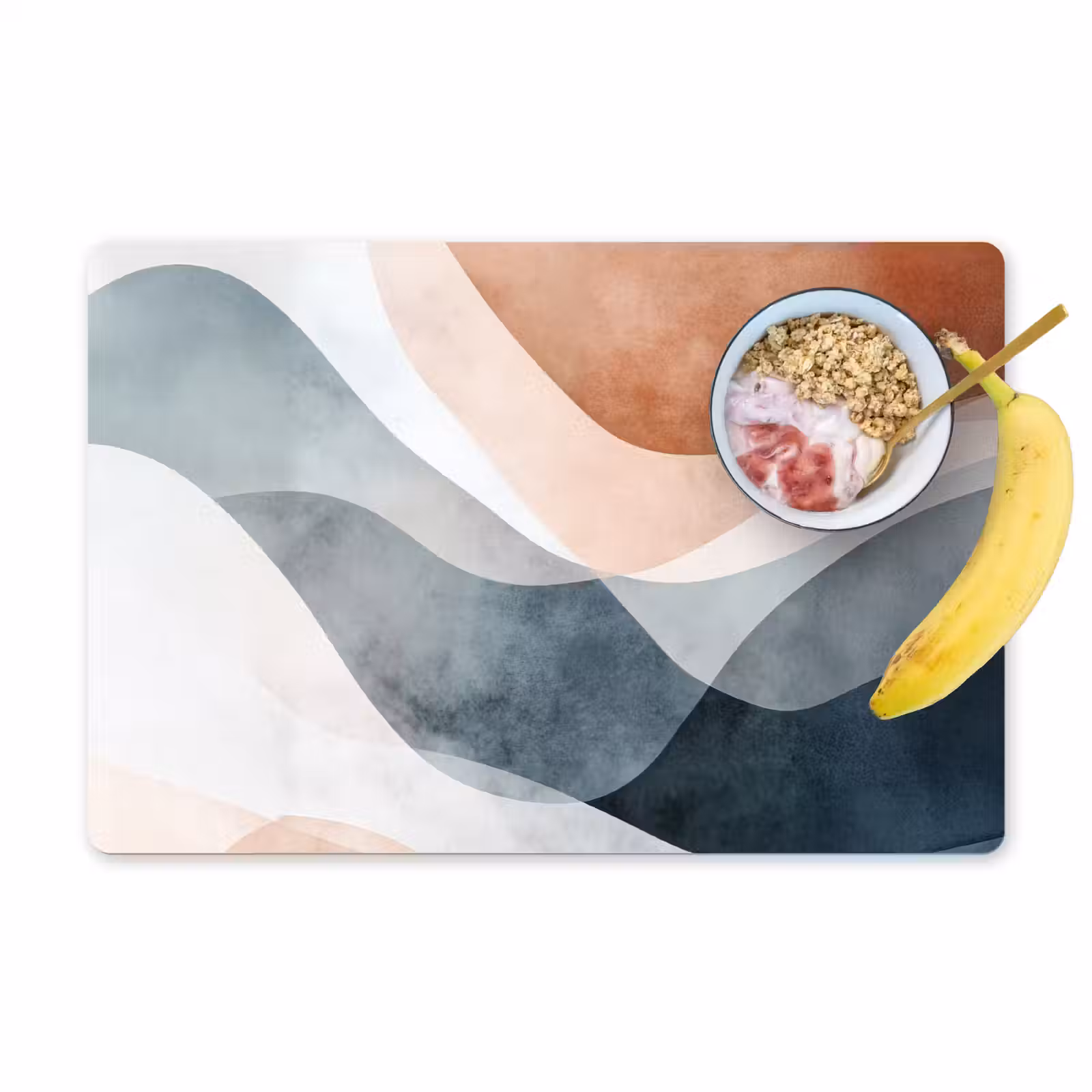 Placemat - 6 stuks - Abstract - Golven - Blauw — 1