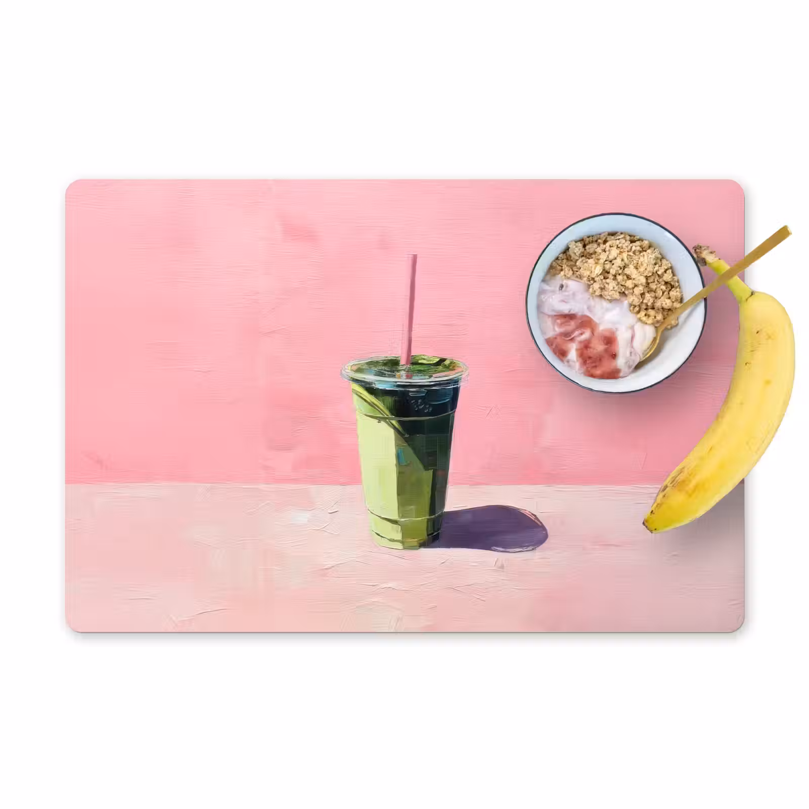 Placemat - 6 stuks - Beker - Rietje - Minimalistisch - Groen — 1