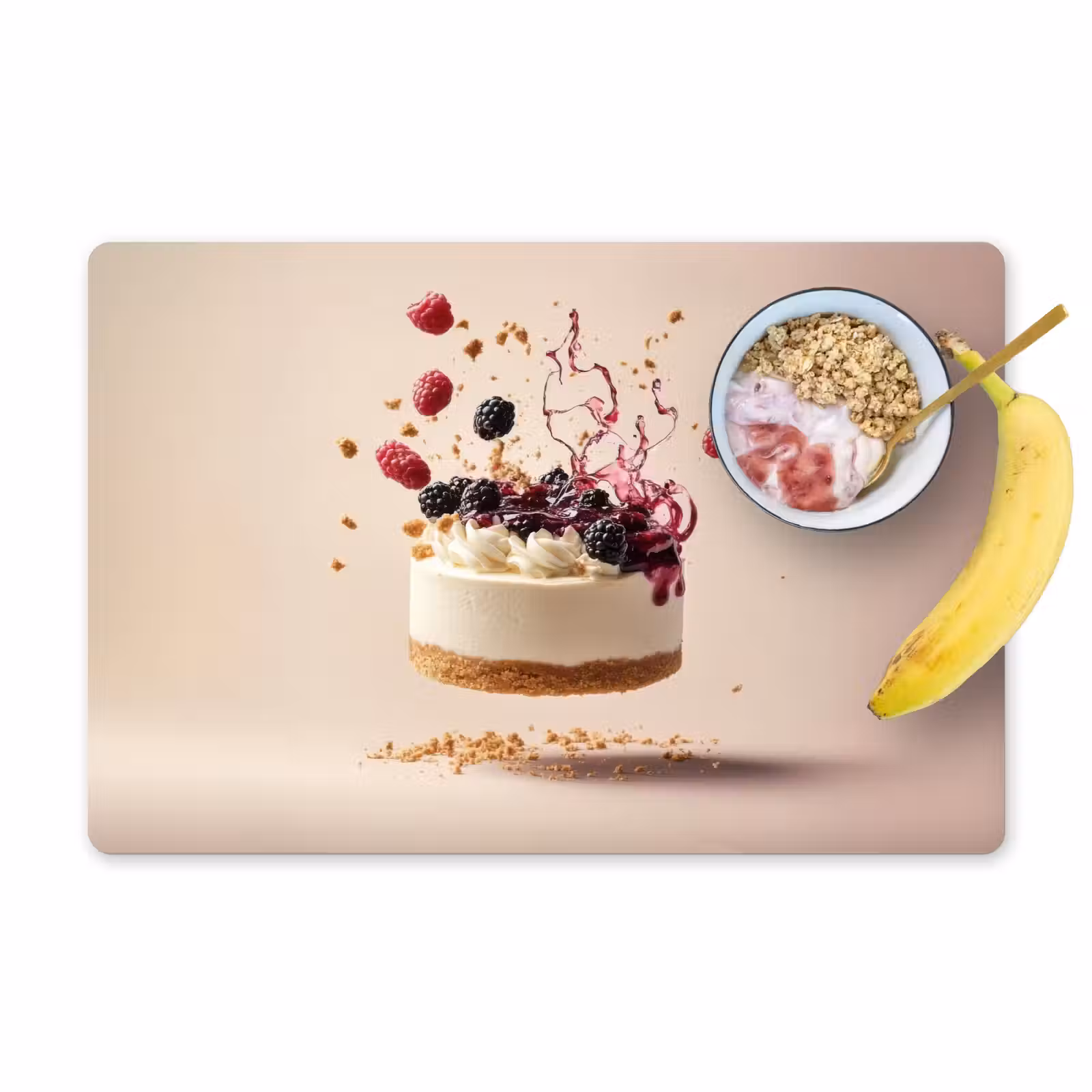Placemat - 6 stuks - Cheesecake - Eten - Roze - Taart — 1