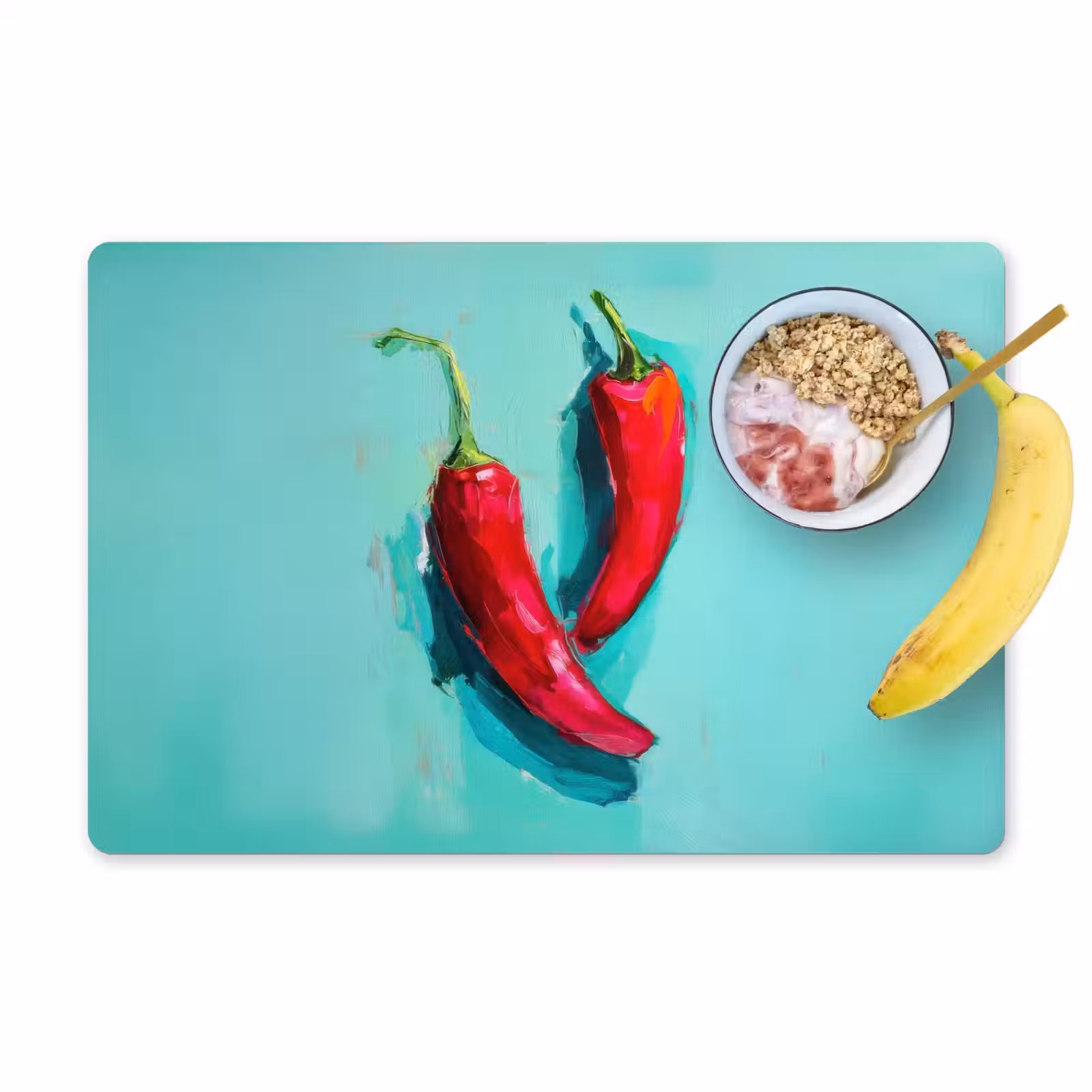 Placemat - 6 stuks - Chilipepers - Geverfd - Rood — 1