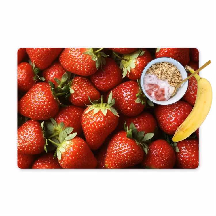 Placemat - 6 stuks - Aardbei - Fruit - Rood — 1