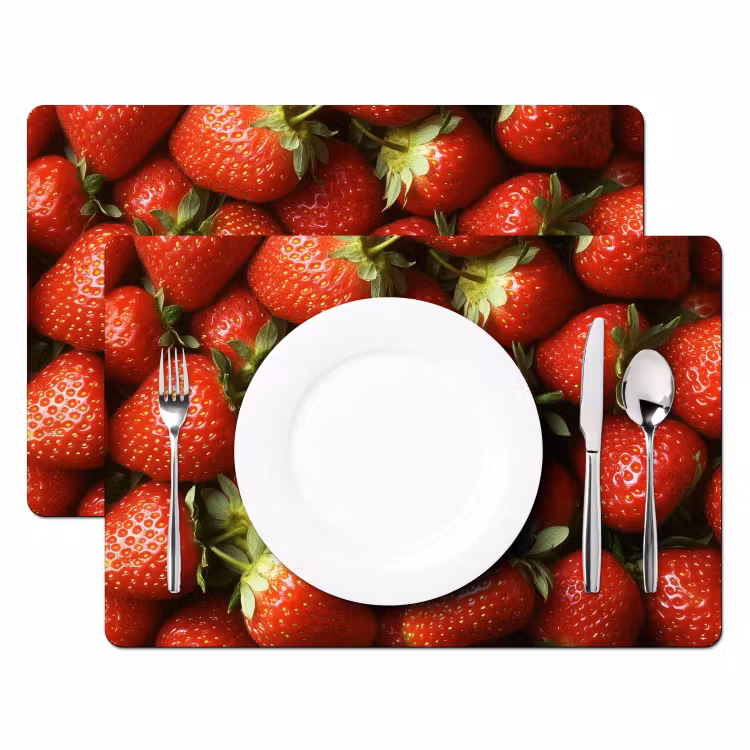 Placemat - 6 stuks - Aardbei - Fruit - Rood — 2