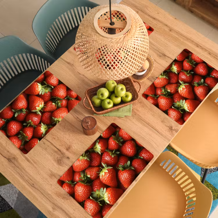 Placemat - 6 stuks - Aardbei - Fruit - Rood — 6