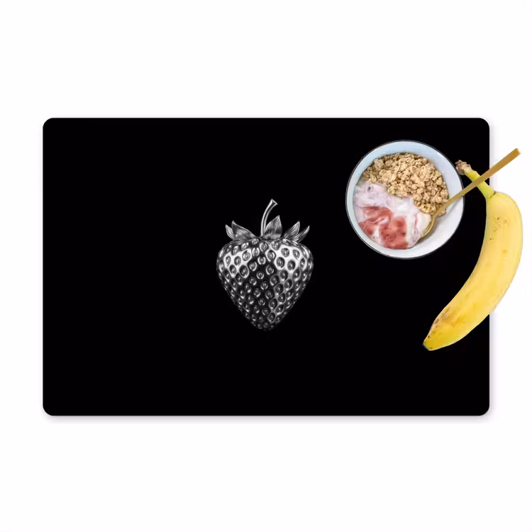 Placemat - 6 stuks - Aardbei - Zaadstructuur - Realistisch — 1