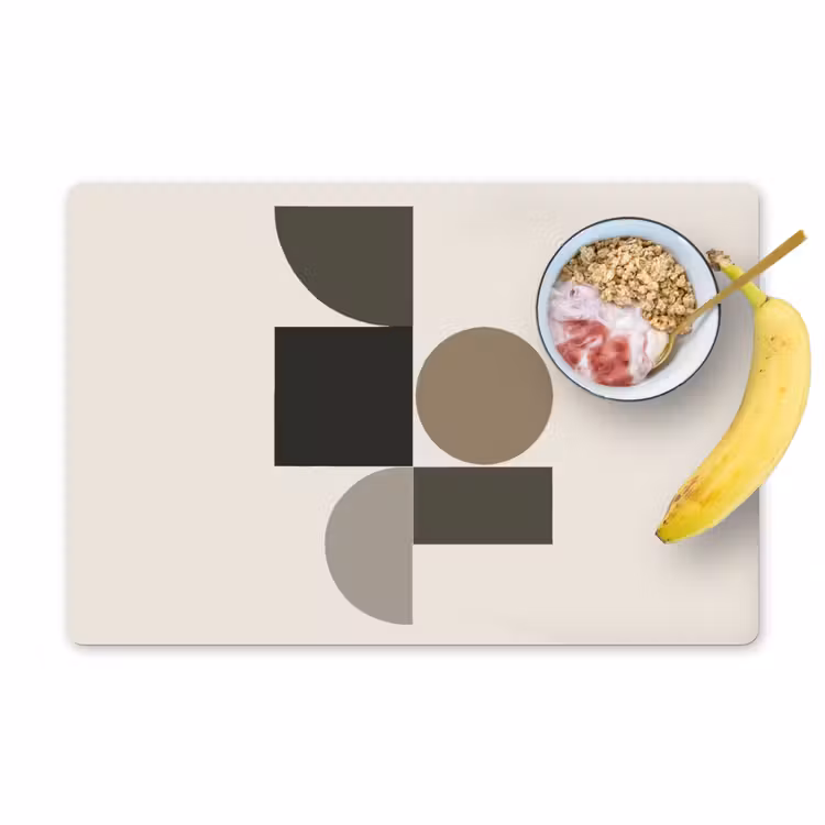 Placemat - 6 stuks - Aardetinten - Abstracte compositie - Eenvoudige vormen — 1