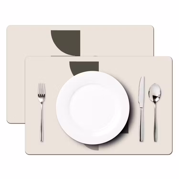 Placemat - 6 stuks - Aardetinten - Abstracte compositie - Eenvoudige vormen — 2