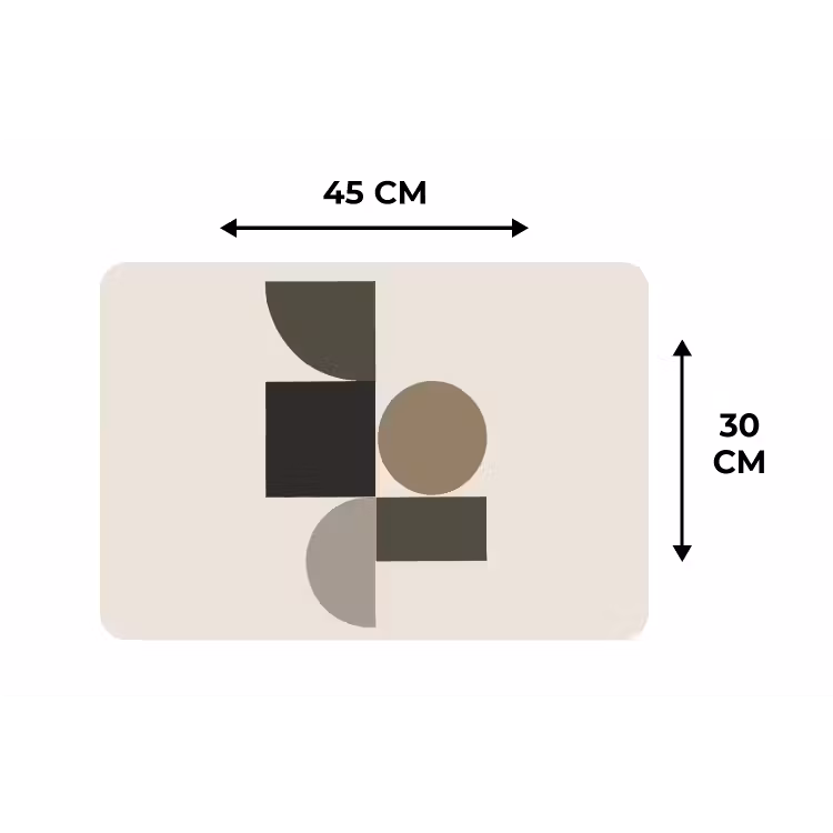 Placemat - 6 stuks - Aardetinten - Abstracte compositie - Eenvoudige vormen — 3