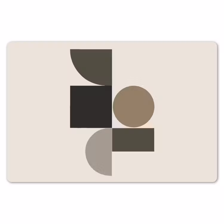 Placemat - 6 stuks - Aardetinten - Abstracte compositie - Eenvoudige vormen — 7