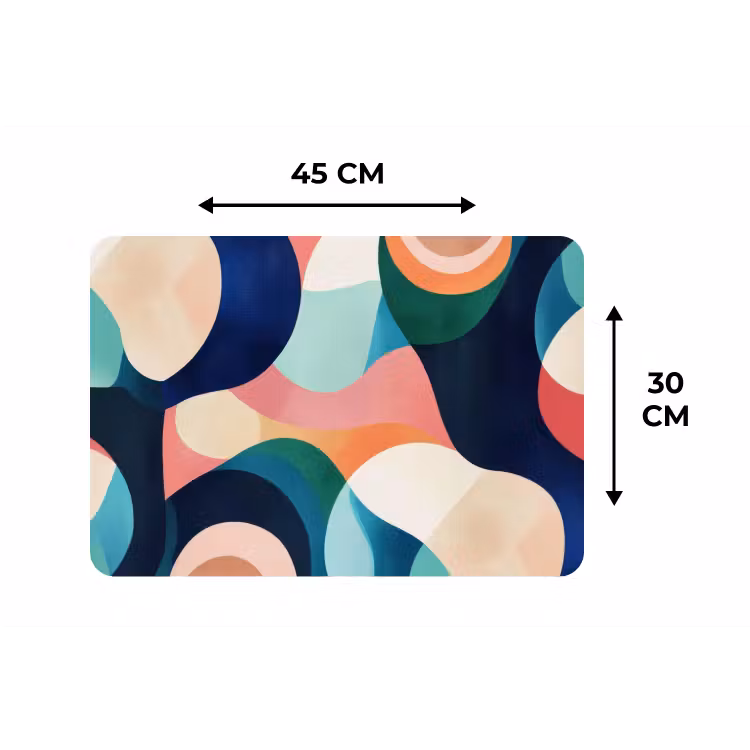 Placemat - 6 stuks - Abstract - Blauw - Roze — 3