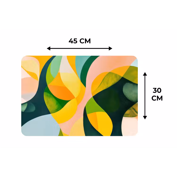 Placemat - 6 stuks - Abstract - Geel - Roze - Groen — 3