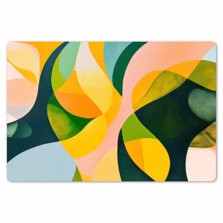 Placemat - 6 stuks - Abstract - Geel - Roze - Groen — 7