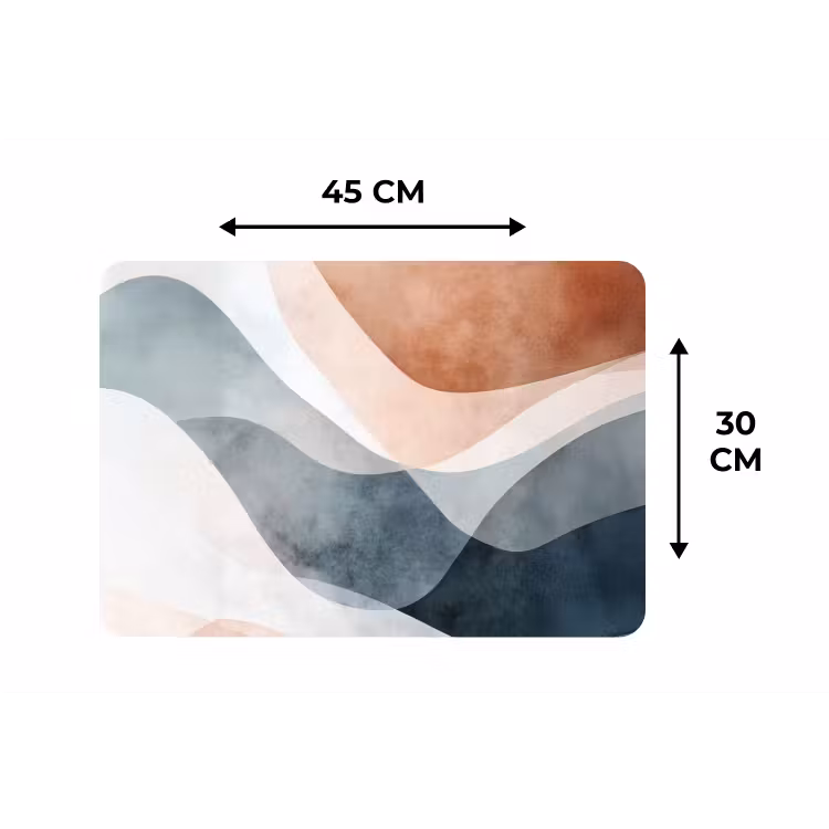 Placemat - 6 stuks - Abstract - Golven - Blauw — 3