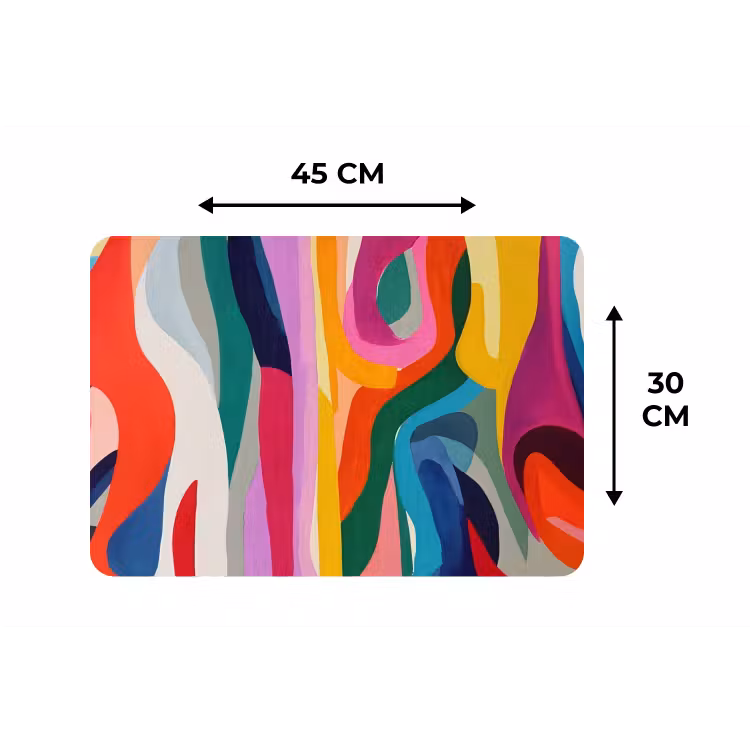 Placemat - 6 stuks - Abstract - Kleurrijk - Golven - Lijnen — 3