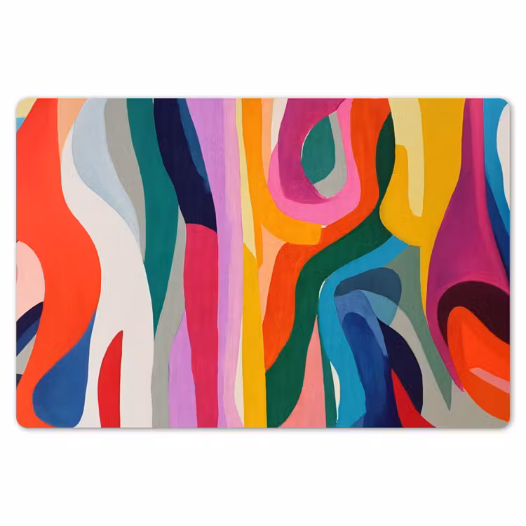 Placemat - 6 stuks - Abstract - Kleurrijk - Golven - Lijnen — 7